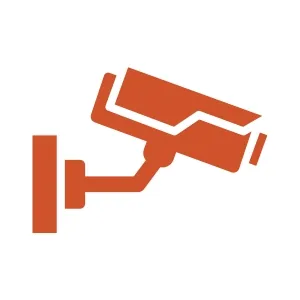 Security camera icon representing monitored and secure storage facilities.